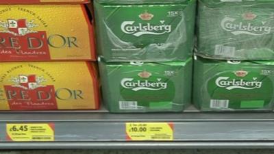 Crates of beer on special offer