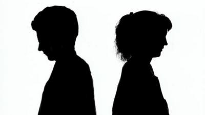 Man and woman silhouette