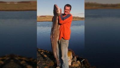 James Isbister and the 6ft long ling fish