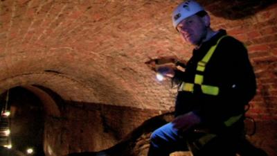 A volunteer in Liverpool's Williamson tunnels