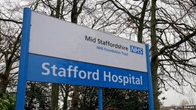 Stafford Hospital sign