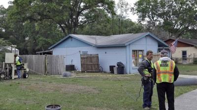 House damaged by sinkhole in Seffner, Tampa. 2 March 2013