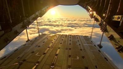 View looking out of the A400M Atlas transport aircraft