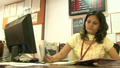 Bank worker in India