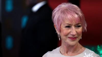 British actress Helen Mirren poses on the red carpet