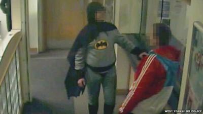 Batman at police station