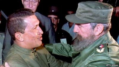 Hugo Chavez and Fidel Castro - file photograph