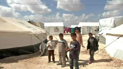 Children in a refuges camp