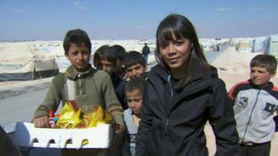 Leah in Zaatari refugee camp