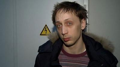 Ballet soloist Pavel Dmitrichenko after his arrest in Moscow