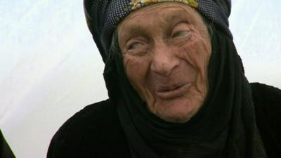 Syrian refugee, 105 years old