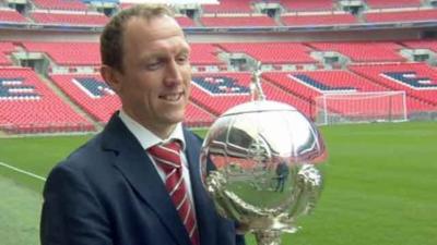 Andy Morrell holds the FA Trophy