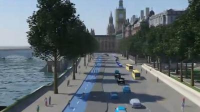 Artist's impression of dedicated cycle lane