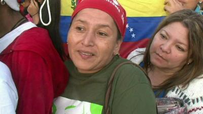 Female supporter of Hugo Chavez in Caracas ahead of his funeral