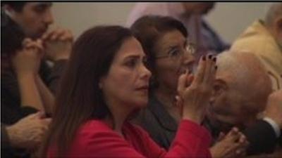 Congregation at the Church of the Good Shepherd in Beverly Hills