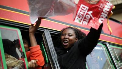 Uhuru Kenyatta supporters celebrate