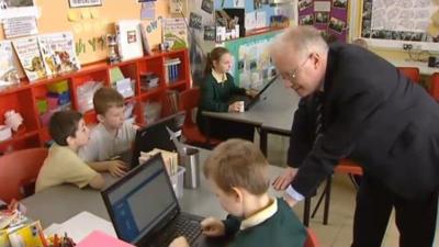 Pupils using computers