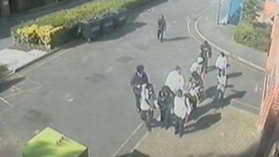 CCTV footage of a gang