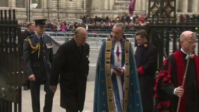 Prince Philip arrives for the Commonwealth Day Service