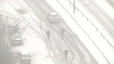 Cars in the snow