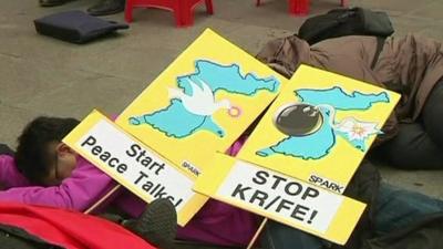 Protesters in Seoul