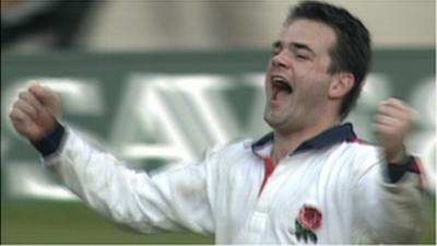 Will Carling celebrates a Grand Slam win in 1995.