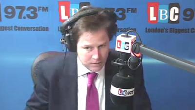 Nick Clegg on LBC radio