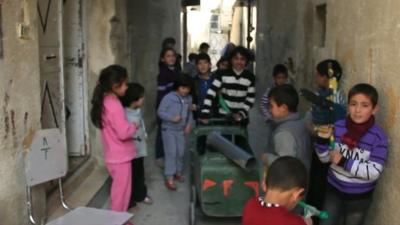 Children playing in Damascus