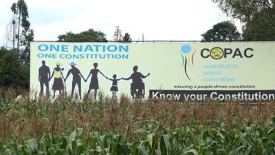 Billboard advertising the Constitution of Zimbabwe