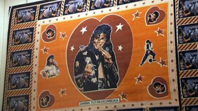 An African textile showing the late Michael Jackson