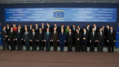 The EU leaders gathered for a photograph