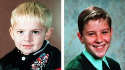 Johnathan Ball, three, and Tim Parry, 12