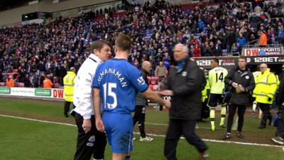 Newcastle assistant manager John Carver and Callum McManaman (L-R)