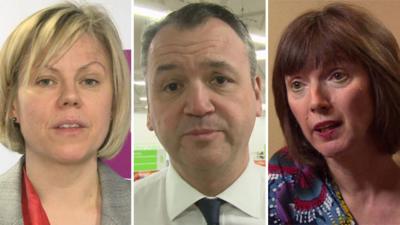 CBI's Katja Hall, Asda's Andy Clarke, TUC's Frances O'Grady