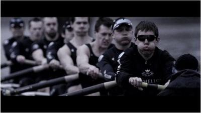 Oxford crew practicing for the Boat Race