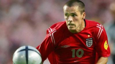 Michael Owen playing for England