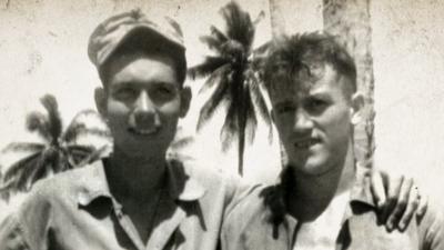 WWII photo of Maharidge and Mulligan
