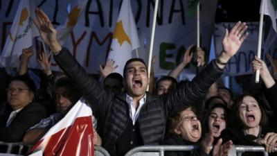 Cypriot demonstrators