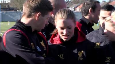 Liverpool ladies train with men's team