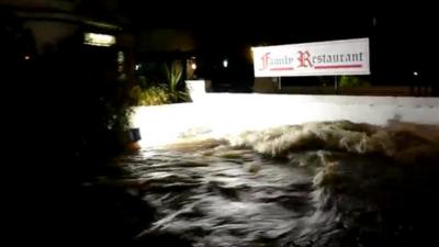 Flooding in Newlyn, Cornwall