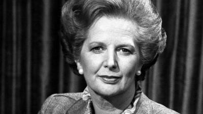 Margaret Thatcher in the BBC's studios in 1982