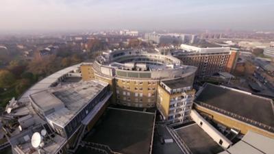 Aerial view of BBC Television Centre