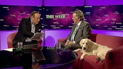 Andrew Neil, Sir Terry Wogan and Molly the dog