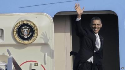 President Obama on Air Force One