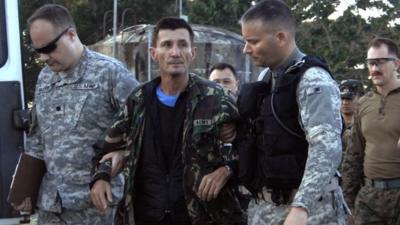 Australian hostage Warren Richard Rodwell arrives at the Armed Forces of the Philippines Western Mindanao Command after his release