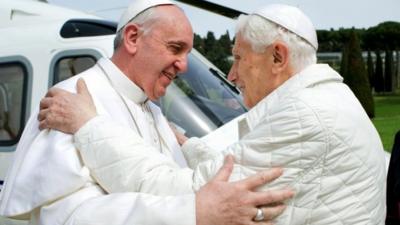 Pope Francis and Pope Emeritus Benedict at Castel Gandolfo - 23 March