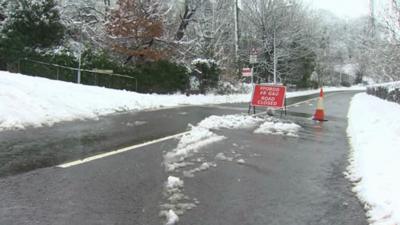 Road closed sign