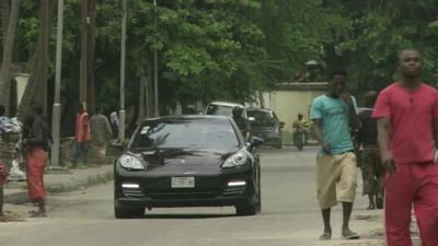 Porsche on Nigerian street