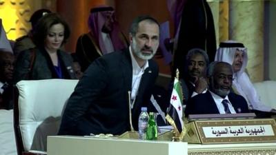 Ahmed Moaz al-Khatib takes Syria's seat at the Arab League summit