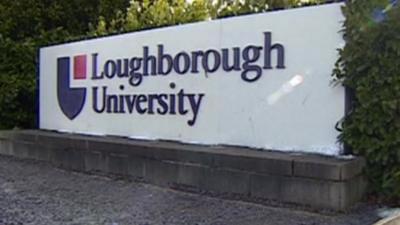 A sign outside Loughborough University